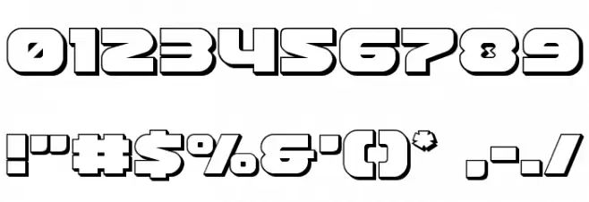 Front Runner 3D Font OTHER CHARS