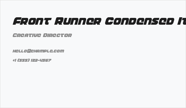 Front Runner Condensed Italic Business Card