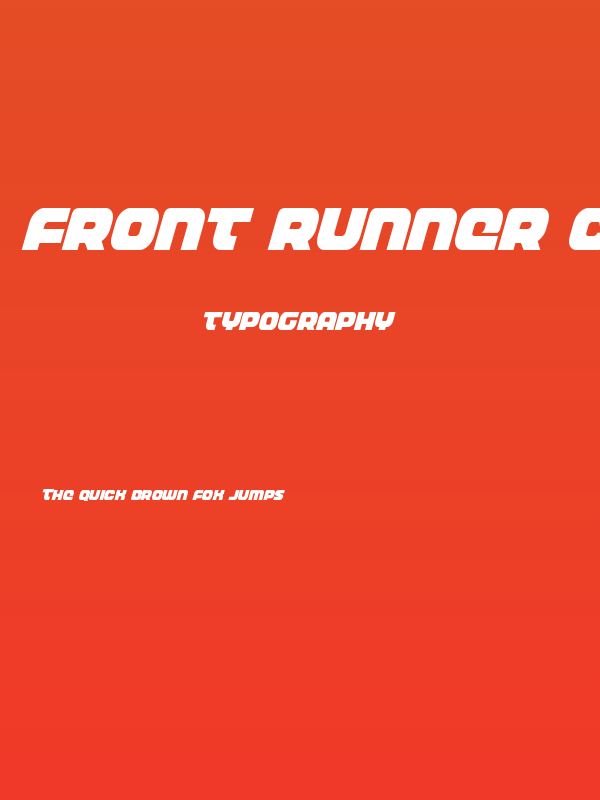 Front Runner Condensed Italic Poster
