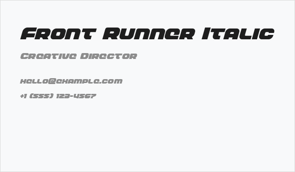 Front Runner Italic Business Card