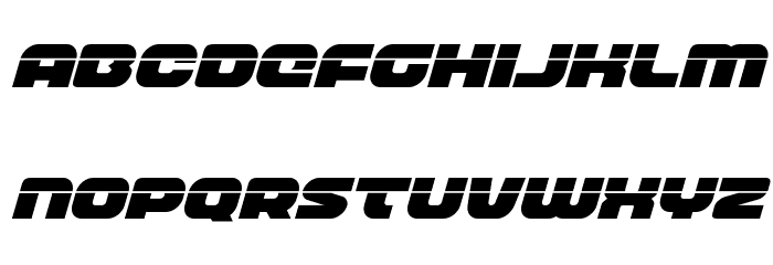 Front Runner Laser Italic Font LOWERCASE