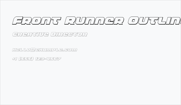Front Runner Outline Italic Business Card