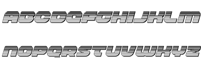 Front RunnerChrome Italic Font LOWERCASE