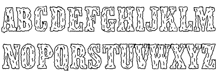 Frontier Town outline Caratteri MAIUSCOLE