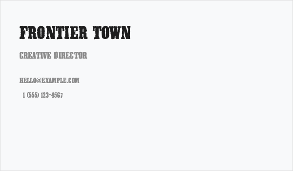 Frontier Town Business Card