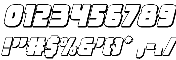 Frost Giant 3D Italic Font OTHER CHARS
