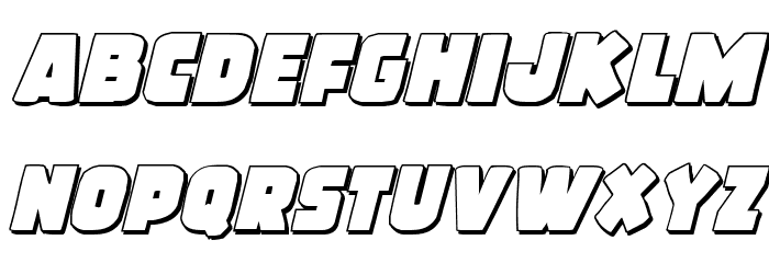 Frost Giant 3D Italic Font LOWERCASE