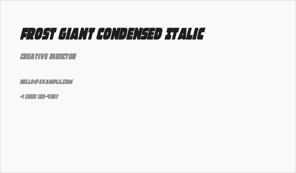 Frost Giant Condensed Italic Business Card