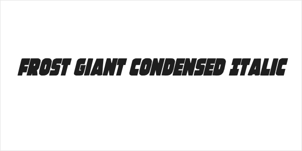 Frost Giant Condensed Italic Logo
