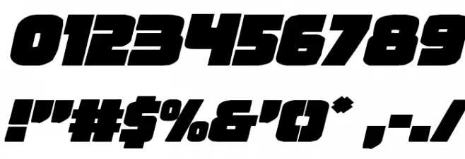 Frost Giant Expanded Italic Font OTHER CHARS