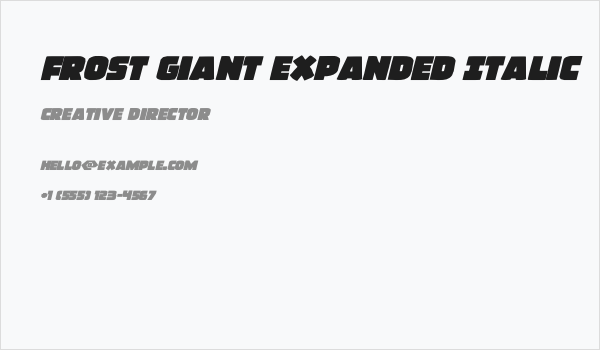Frost Giant Expanded Italic Business Card
