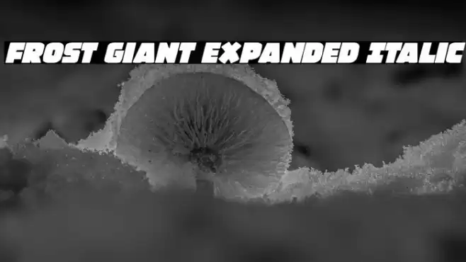 Frost Giant Expanded Italic Font examples