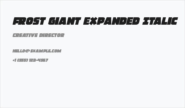 Frost Giant Expanded Italic Business Card