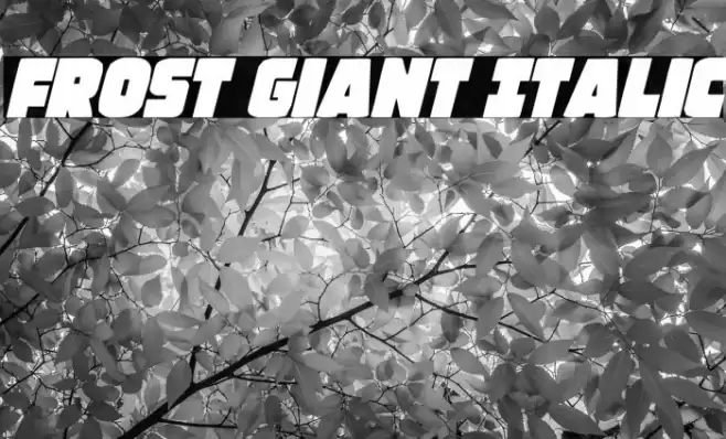 Frost Giant Italic Font examples