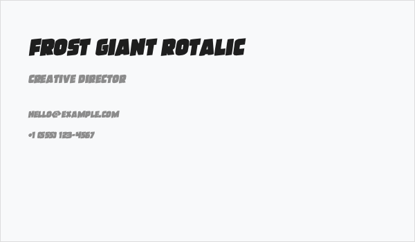 Frost Giant Rotalic Business Card