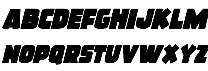 Frost Giant Staggered Italic Font LOWERCASE