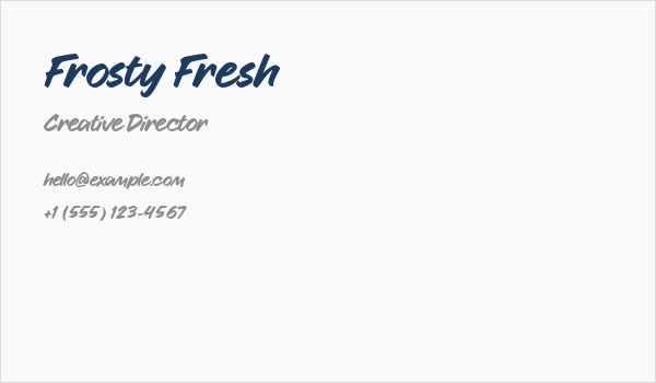 Frosty Fresh Business Card