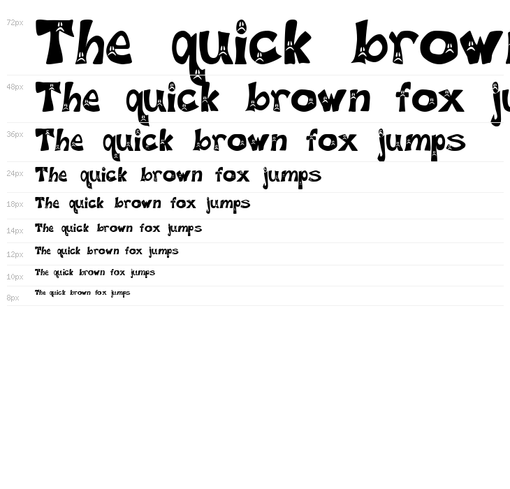 Frowny Font Waterfall