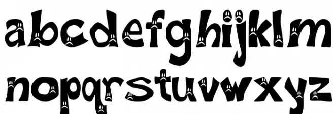 Frowny Font Schriftart Kleinbuchstaben