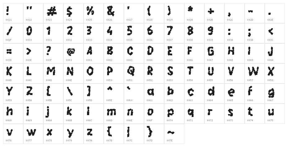 Froxel Character Map