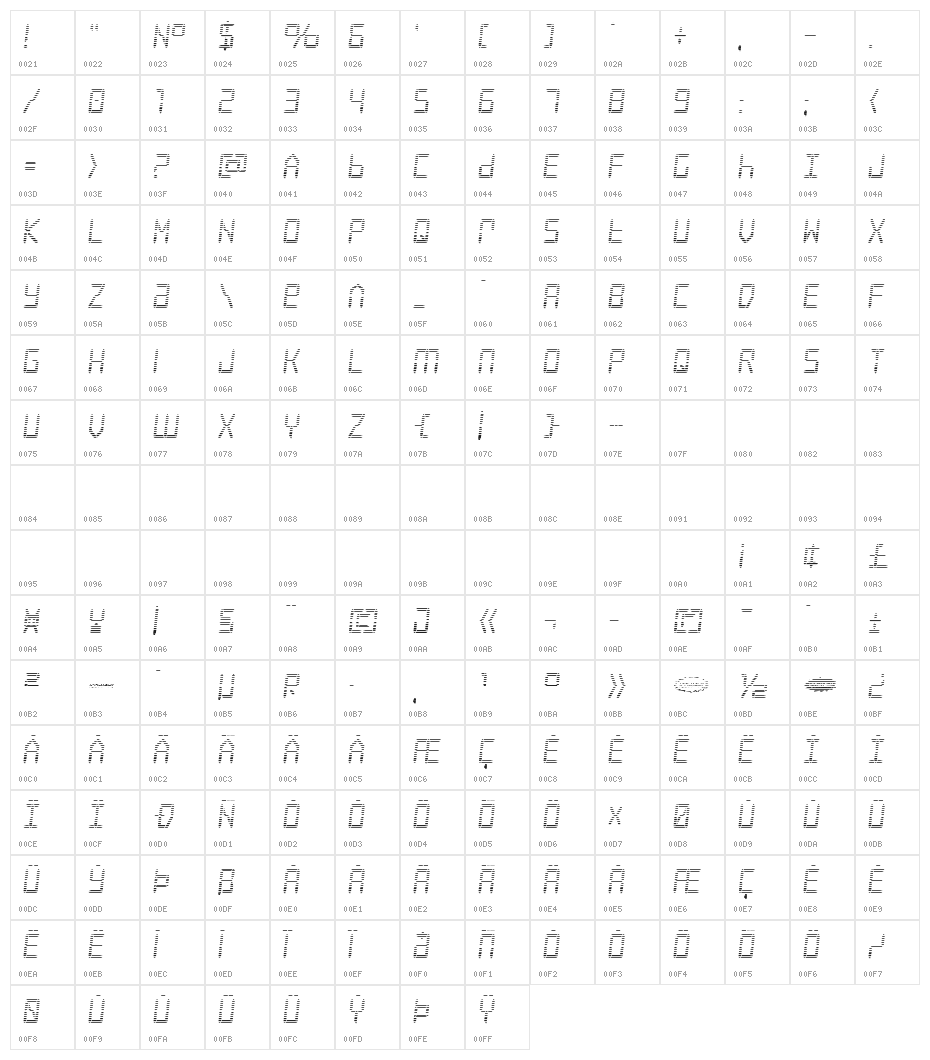 Frozen Crystal Gradient Character Map