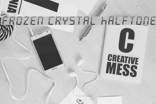 Frozen Crystal Halftone Font examples