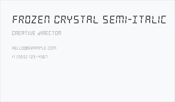 Frozen Crystal Semi-Italic Business Card
