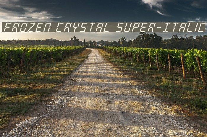 Frozen Crystal Super-Italic Font examples