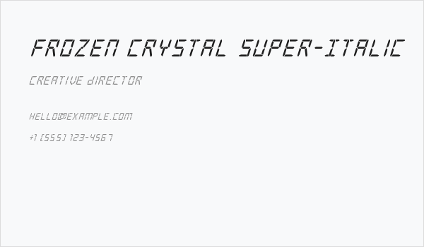 Frozen Crystal Super-Italic Business Card