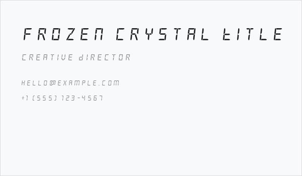 Frozen Crystal Title Business Card
