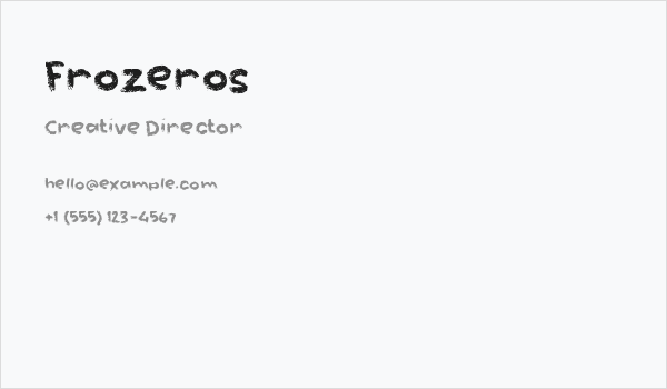 Frozeros Business Card