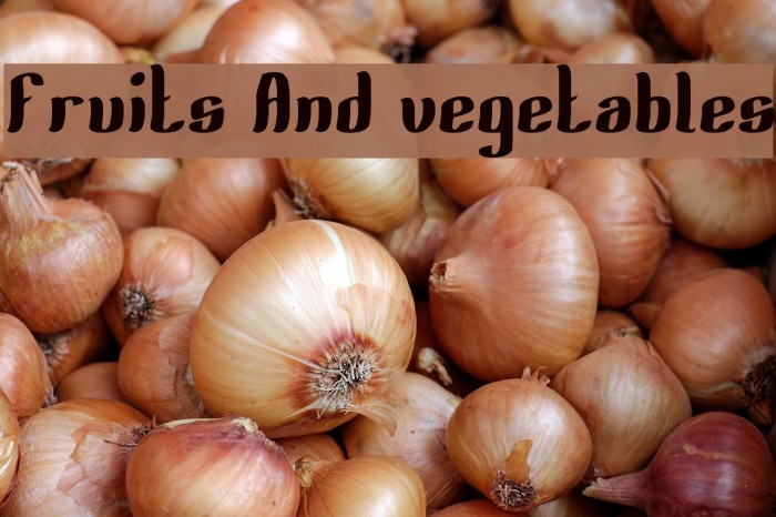 Fruits And vegetables Font examples