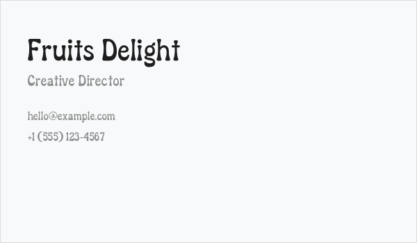 Fruits Delight Business Card