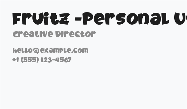 Fruitz -Personal Use Only- Business Card