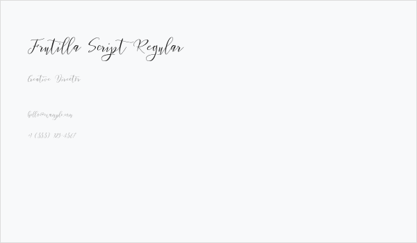 Frutilla Script Regular Business Card