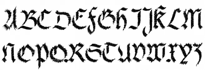 fracta Condensed Bold Distorted フォント 大文字