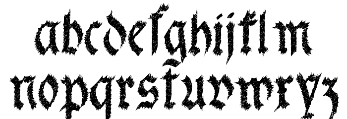 fracta Condensed Bold Distorted Font LOWERCASE