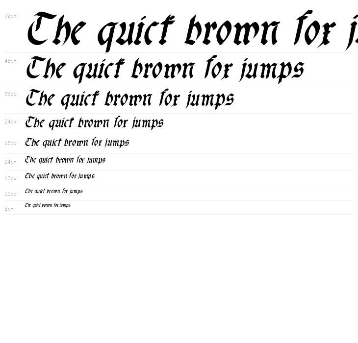 fracta Condensed Bold Italic Waterfall