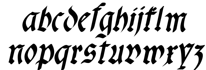 fracta Condensed Bold Italic Font LOWERCASE