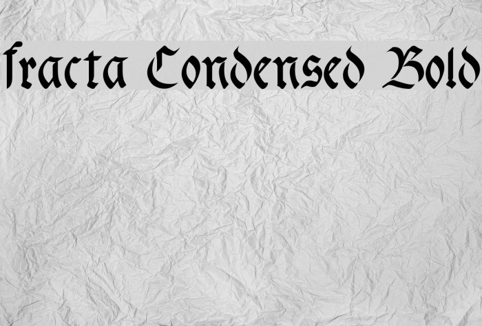 fracta Condensed Bold Font examples