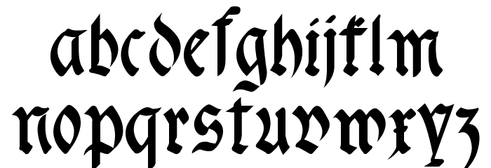 fracta Condensed Bold Font LOWERCASE