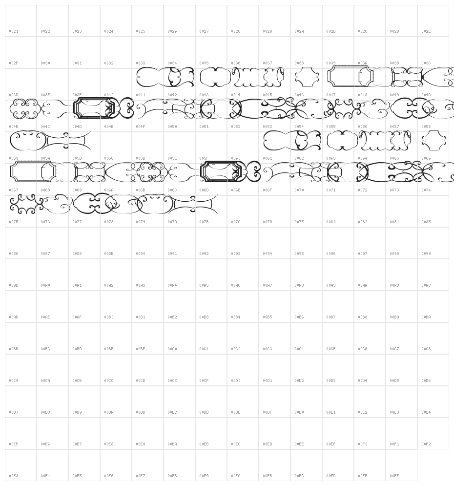 frames tfb Character Map