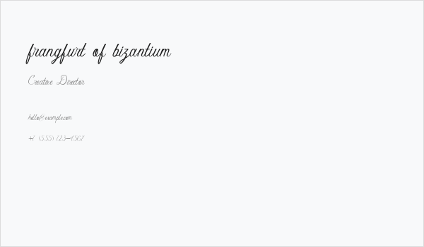 frangfurt of bizantium Business Card