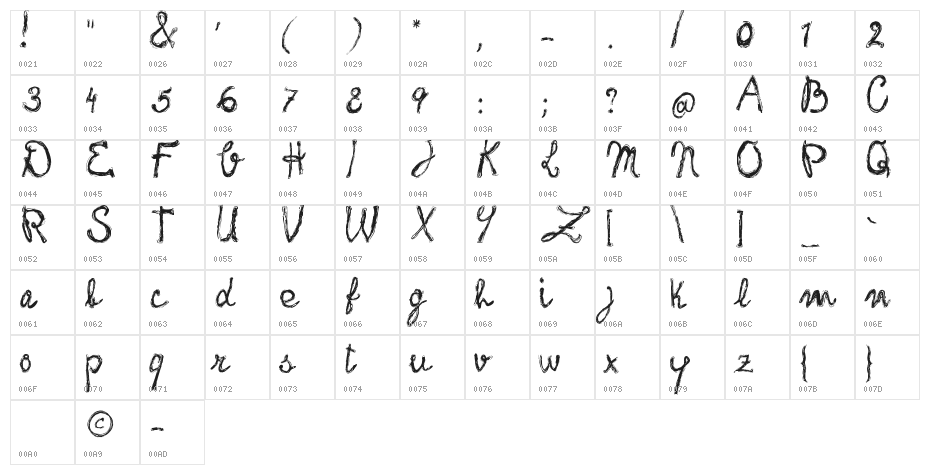 frank-handwriting_free-version Character Map