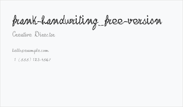 frank-handwriting_free-version Business Card