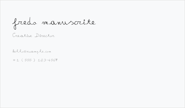 fredo manuscrite Business Card