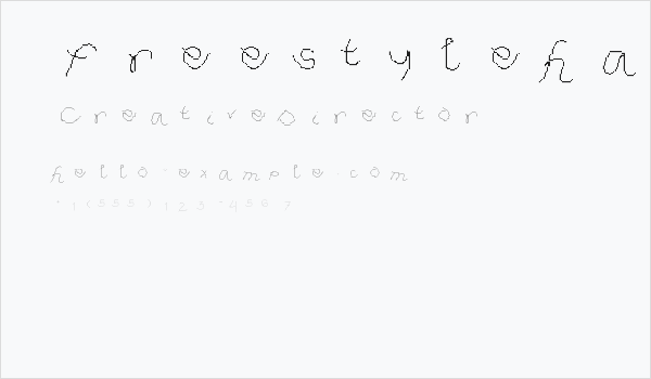 freestyle handwriting Regular Business Card