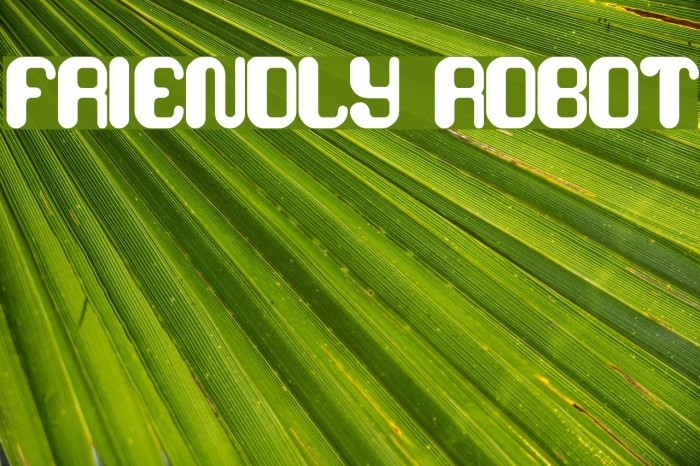 friendly robot Font examples