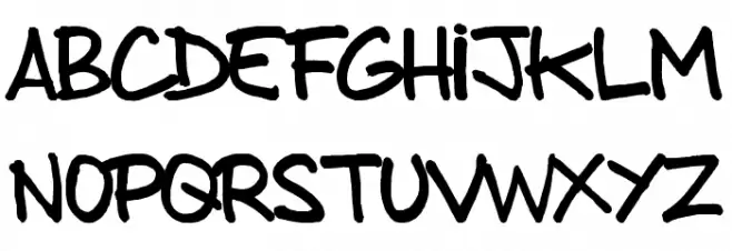 from brush to caps フォント 大文字