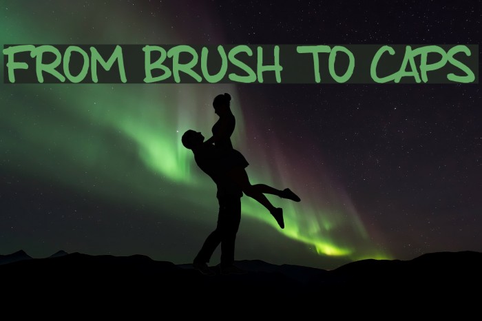from brush to caps Font examples